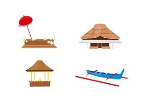 Indonesian festivals objects set vector