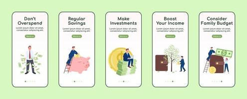 Becoming rich mobile app screen vector