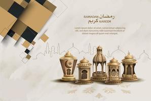 islamic greeting ramadan template design vector