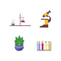 Laboratory equipment object set vector