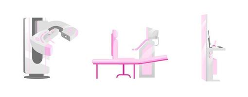 Mammography equipment objects set vector