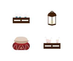 Outdoor leisure flat objects set vector