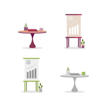 Statistics boards and tables objects vector