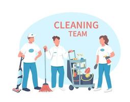 Janitorial service flat characters vector