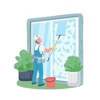 Professional janitor flat character vector