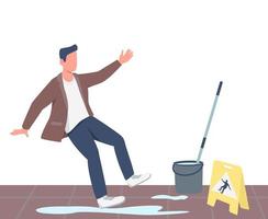 Slipped man flat vector character