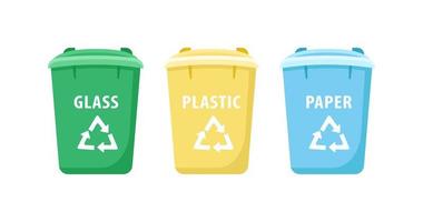 Large recycling bins objects set vector