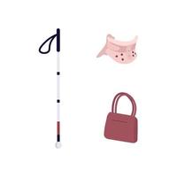 Medical devices flat objects set vector