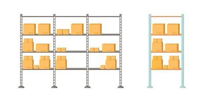 Storage shelves vector object set