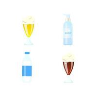 Beverages flat vector objects set