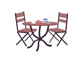 Cafe table with order flat color vector object