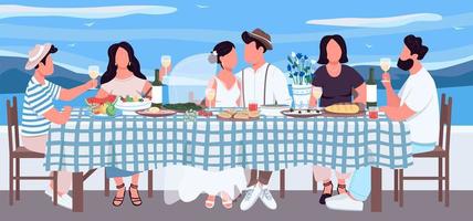 Greek wedding flat color vector illustration