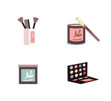 Cosmetic products flat color vector objects set