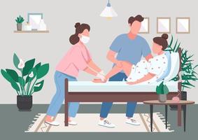 Professional midwifery flat color vector illustration