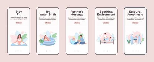 Alternative childbirth app screen vector