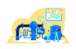 Automatization of machinery flat concept vector illustration