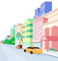 objeto vectorial de color plano de las calles de miami vector