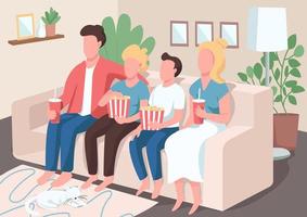 Family entertainment flat color vector illustration