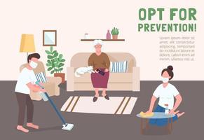 Opt for prevention poster flat vector template