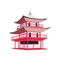 Japanese pagoda flat color vector object