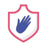 Hand inside shield vector design
