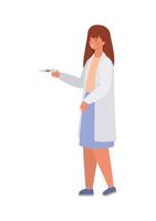 Woman doctor with uniform and injection vector design