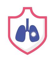 Covid 19 virus inside lungs vector design