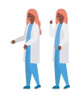 Women doctors with uniforms vector design