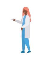 Woman doctor with uniform and injection vector design