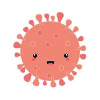 Covid 19 virus kawaii cartoon vector design