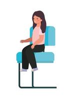 Isolated girl cartoon sitting on seat vector design