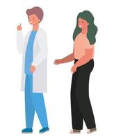 Male doctor and woman avatar vector design