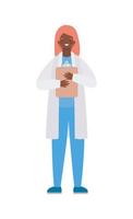 Woman doctor with uniform and medical history vector design