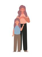 Mother with daughter vector design