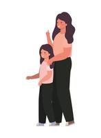 Mother with daughter vector design