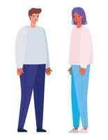 Woman and man avatar vector design