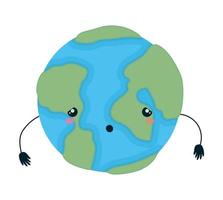 Diseño vectorial de dibujos animados de esfera mundial kawaii vector