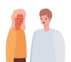 Woman and man avatar vector design