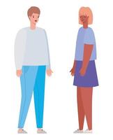 Woman and man avatar vector design