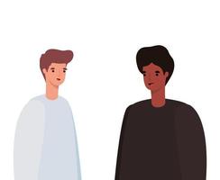 diseño de vector de avatares de dos hombres