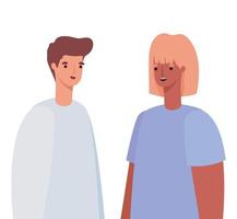 diseño de vector de avatar de mujer y hombre