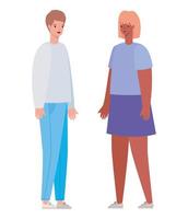 Woman and man avatar vector design