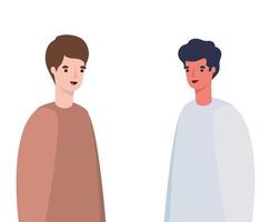 two men avatars vector design