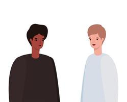 two men avatars vector design