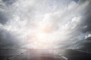 Solar cell in bright sun background photo