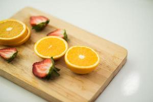 Fresh sliced oranges photo