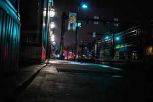 Empty road at nighttime photo