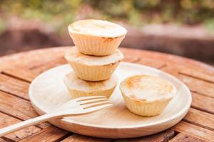 Close-up of cheesecakes photo