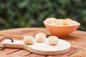 Desserts on a tray and bowl photo