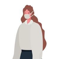 Businesswoman with mask vector design